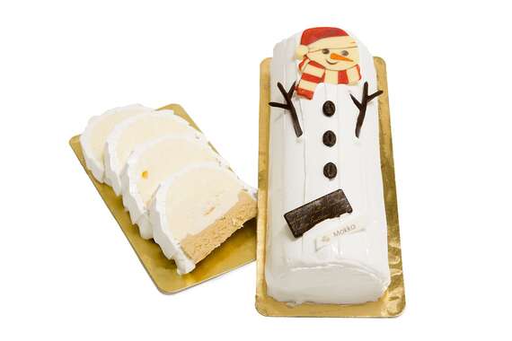 Mokka - Vanille- en mokkaroomijs met meringue & Italiaans schuim - Vanille roomijs, meringue en mokka roomijs versierd met Italiaans schuim